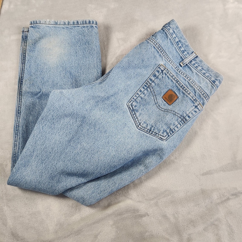 Carhartt B18-STW Traditional Fit Men's Blue Cotton Denim Workwear Jeans Sz 40x30